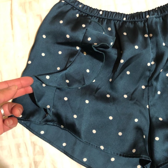 Cute silky shorts. Blue with white polka dots - Picture 2 of 3